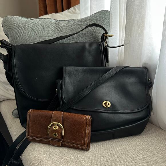 Coach Handbags - AS IS VINTAGE COACH *REHAB BUNDLE of 3 FLAWS Leather N30-9790 & AG-4115 & Wallet